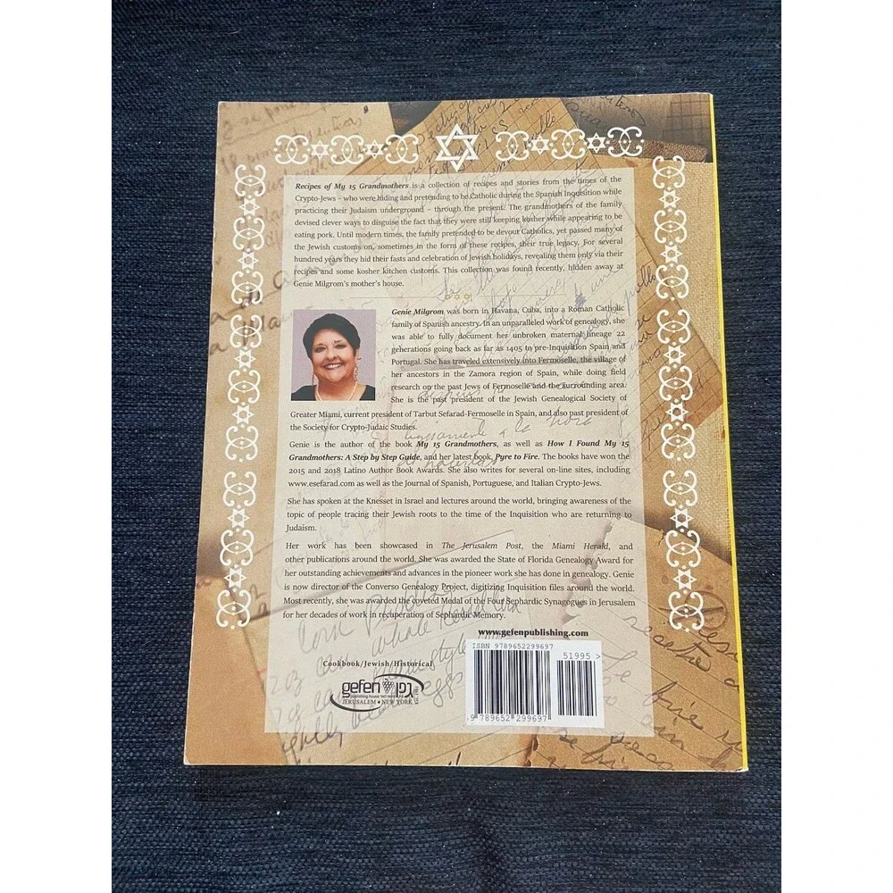 Recipes Of My 15 Grandmothers Cookbook Paperback Genie Milgrom